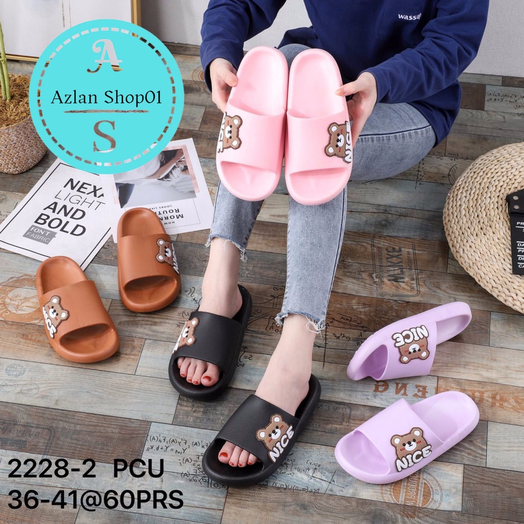 Sandal selop wanita karet jelly balance 2228-2 size ( 36-41) sandal selop perempuan nice boba fhasion Korea terbaru