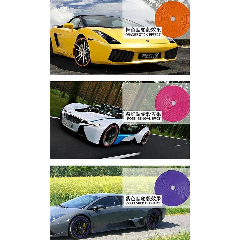 STIKER VELG MOBIL / Stiker Reflektif Ban Mobil 8m / LIST VELG MOBIL