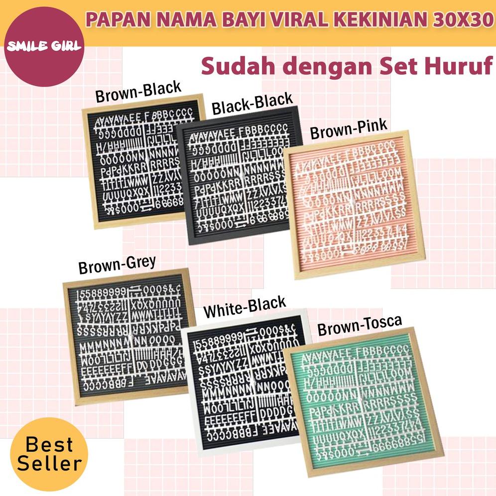 

((BISA COD)) [TERMURAH] Papan Nama Bayi / Letter Board Kekinian SmileGirl 30x30