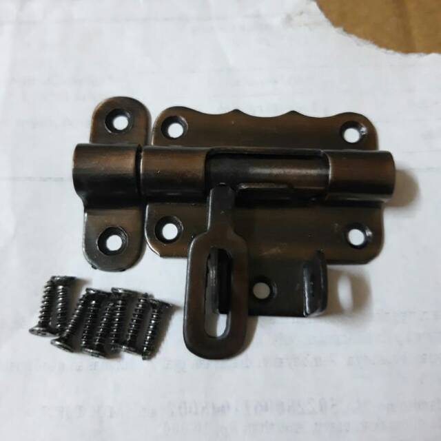 GRENDEL PINTU / GRENDEL GEMBOK GUDANG/SLOT PINTU MODEL GEMBOK/ TEBAL 2 INC