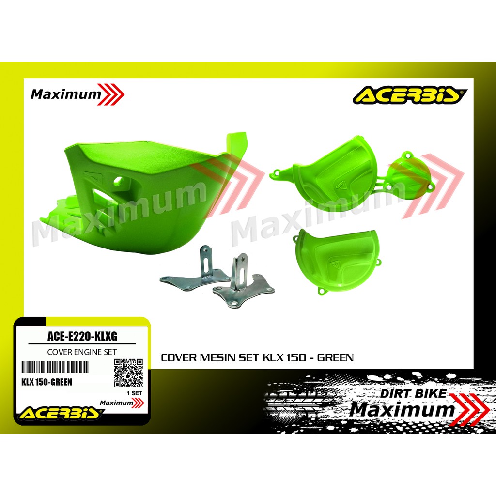 Acerbis Cover engine Green/ Tutup pelindung mesin set KLX, D Tracker Green