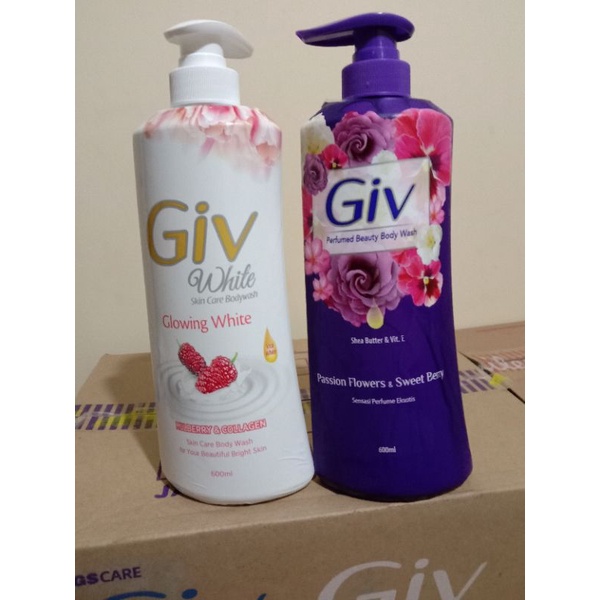 GIV Body Wash Botol Pump 600ml Sabun Mandi Cair