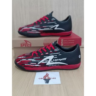 PROMO COD SEPATU  FUTSAL  SPECS  LIGHTSPEED BLACK RED WHITE 