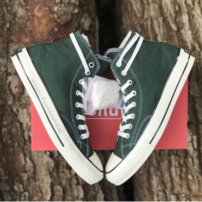 Sepatu Converse 70s High Egret Army Green Herbal Glossy