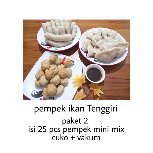 

PEMPEK IKAN TENGGIRI ASLI PALEMBANG (PAKET 2 ISI 25 PEMPEK KECIL)