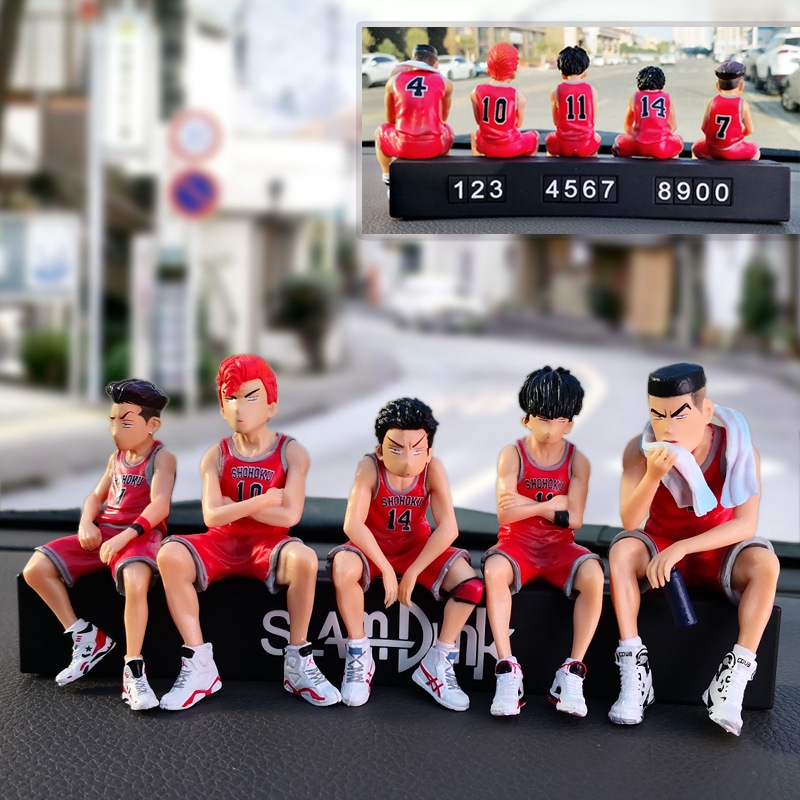 8cm SLAM DUNK Figure Hanamichi Sakuragi Rukawa Kaede Akagi Takenori Miyagi Ryota Shohoku Mainan Pemain Basket Untuk Ornamen Mobil