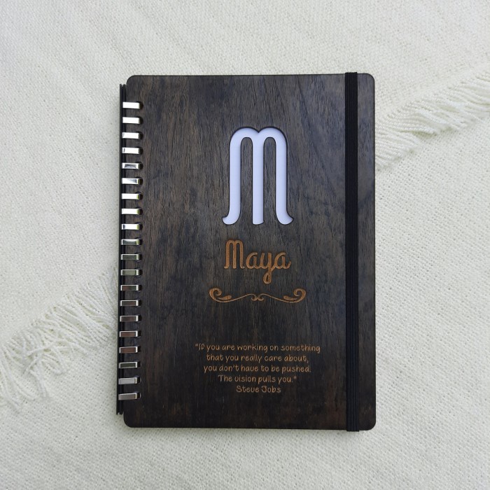 

[RESTOCK] Buku kayu nama A5 refillable l refill wooden notes A5 l Notebook nama