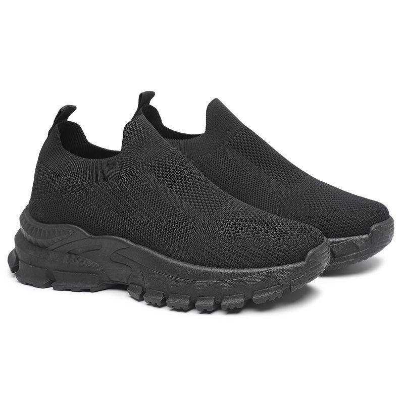 [GROSIR][COD] SEVEN_DAY SEPATU RAJUT SLIP ON WANITA OLAHRAGA TANPA TALI SPORT SHOES HITAM FZ-189