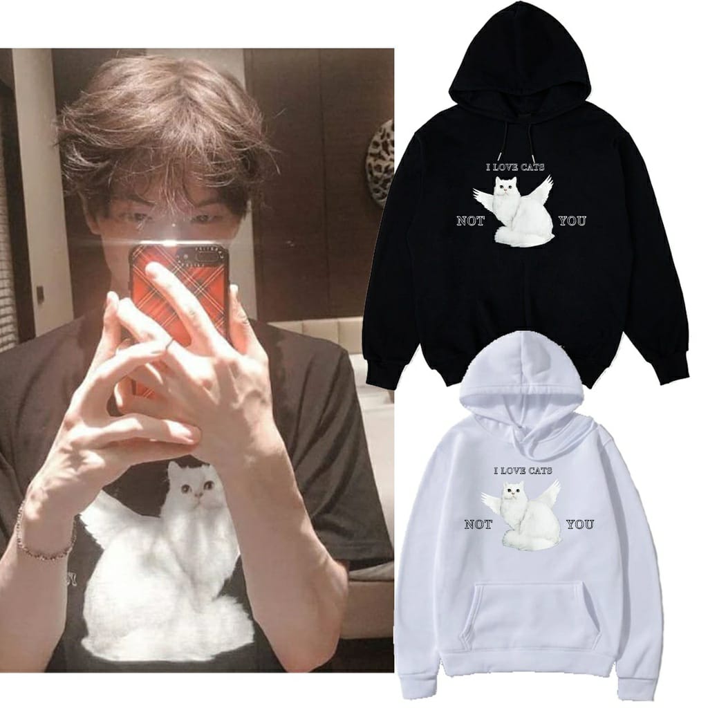 Jaket Hoodie NCT Jaemin Gambar Kucing I Love Cats Not You, Free Foto
