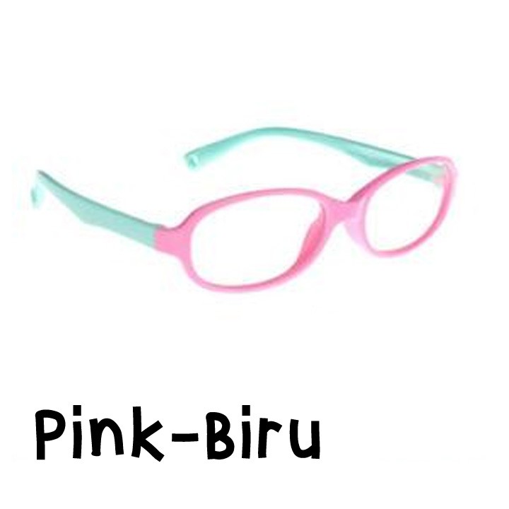 Kacamata Anak Anti Radiasi Gadget - Flexible Frame-Pink Biru
