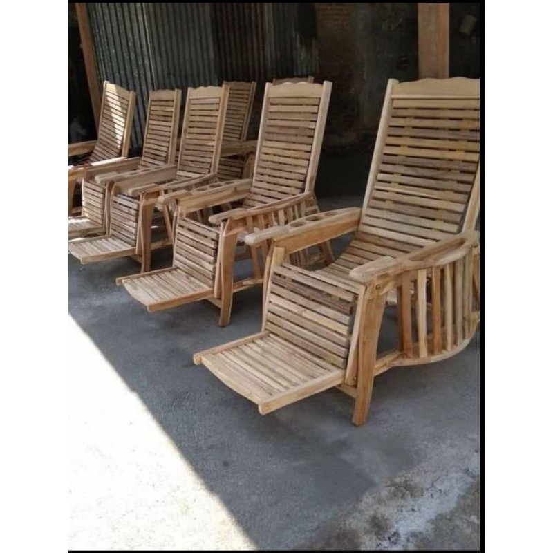 Kursi malas kursi santai kursi teras jati mentah