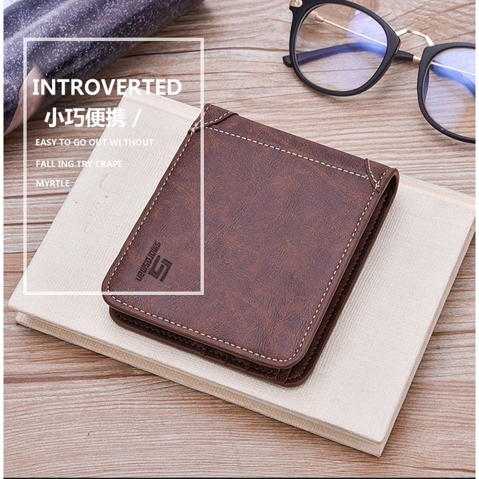 DOMPET LIPAT PRIA IMPORT KULIT COKLAT JOTA WA445B7 PENDEK SLOT KARTU UANG KOIN KECIL SIMPLE COWOK KEREN TIPIS PREMIUM LAKI BATAM BRANDED MURAH