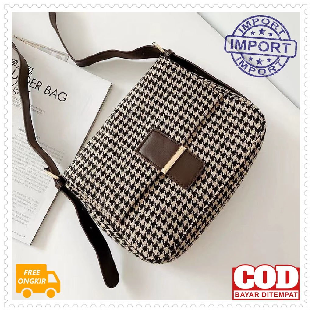 TAS SELEMPANG WANITA KVC9129 IMPORT SLINGBAG PESTA BAHU JINJING HANDBAG PEREMPUAN BAHAN KULIT RAJUT 