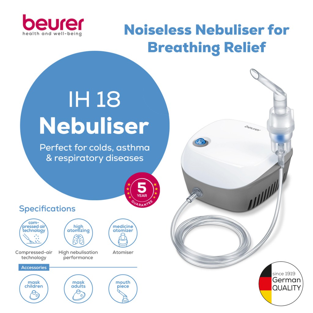 Alat Terapi Pernapasan Uap Nebulizer Beurer IH 18 / IH18 / IH-18 Brand Jerman Garansi Resmi 5 Tahun