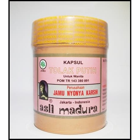 

Jamu Keputihan Nyonya Karsih Suplemen Herbal Indonesia (100 Kapsul)