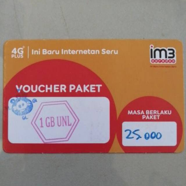 Voucher indosat 1 gb unlimited 30 hari