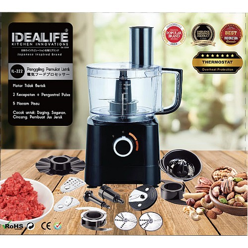 PRODUCT ORIGINAL IDEALIFE IL 222/Idealife Food Processor Mesin Pelumat 8 Fungsi