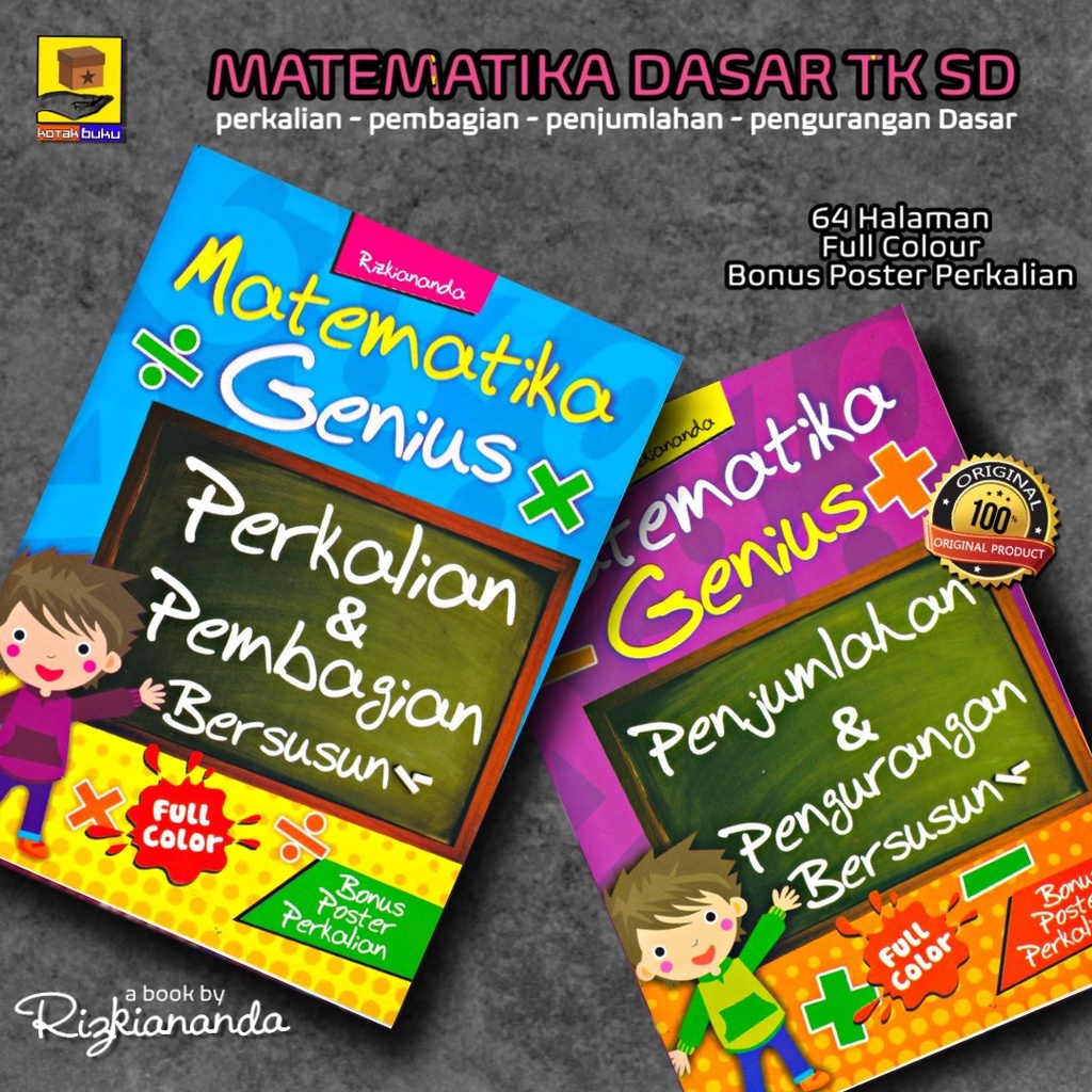 Buku Anak / Matematika Genius / Buku Aktivitas / Buku Anak TK PAUD / Matematika Dasar Anak