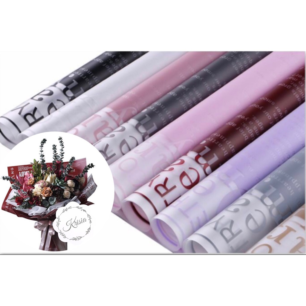 FLOWER WRAPPING &quot;NEWSPAPER&quot; (ECER) CELLOPHANE KERTAS BUNGA HAND BOUQUET WATERPROOF