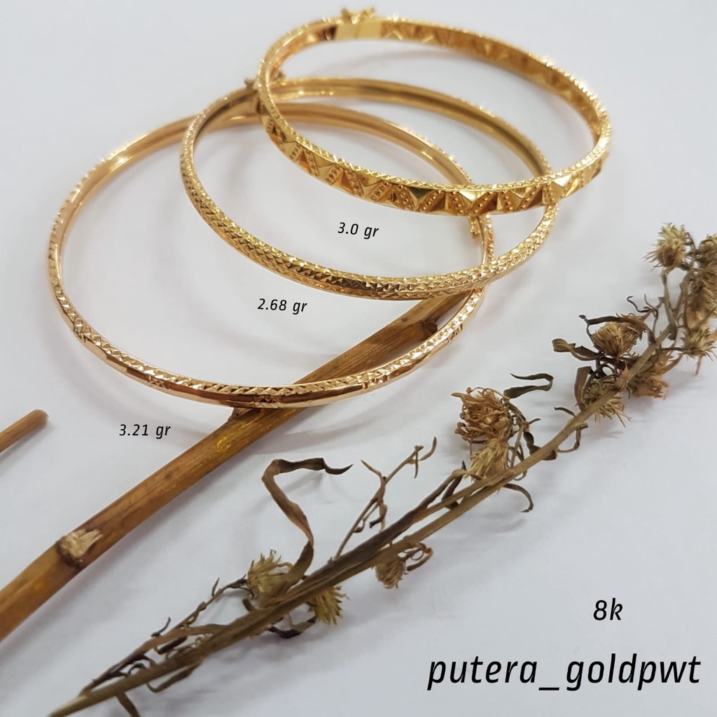 Gelang emas bangkok asli kadar 8K/375