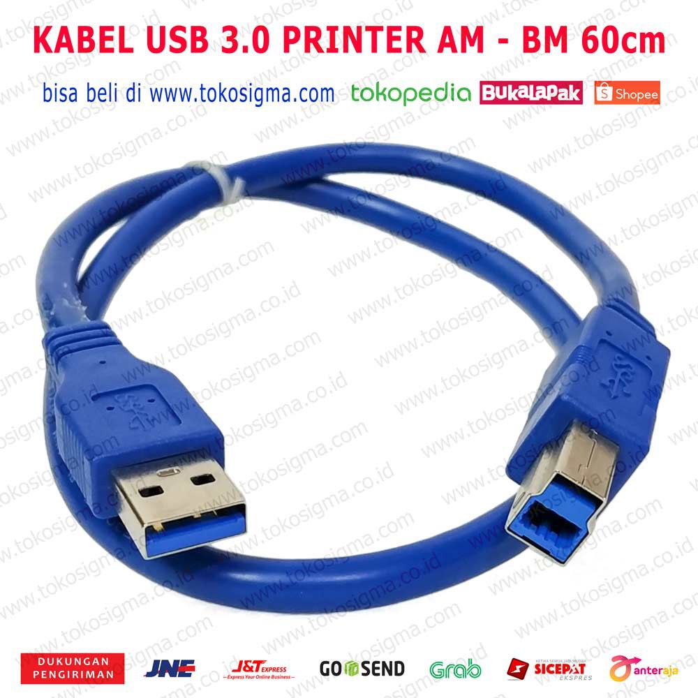 KABEL USB3.0 PRINTER USB VERSI 3.0 SUPER SPEED AM - BM 60cm