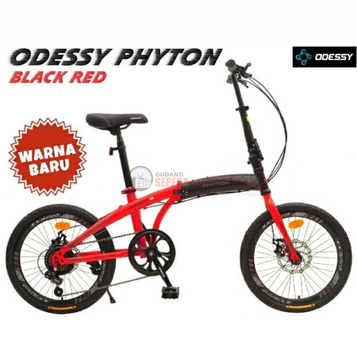 Khusus  Gojek/Grab Instan Sepeda Lipat Odessy Phyton Batik Edition 16 & 20 inch Pacific Shimano kredit cicilan Murah Garansi-5