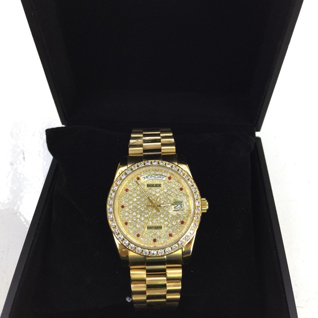 ROLEX otomatis premium rantai full gold wanita/cewek R 16233 garansi 6 bulan