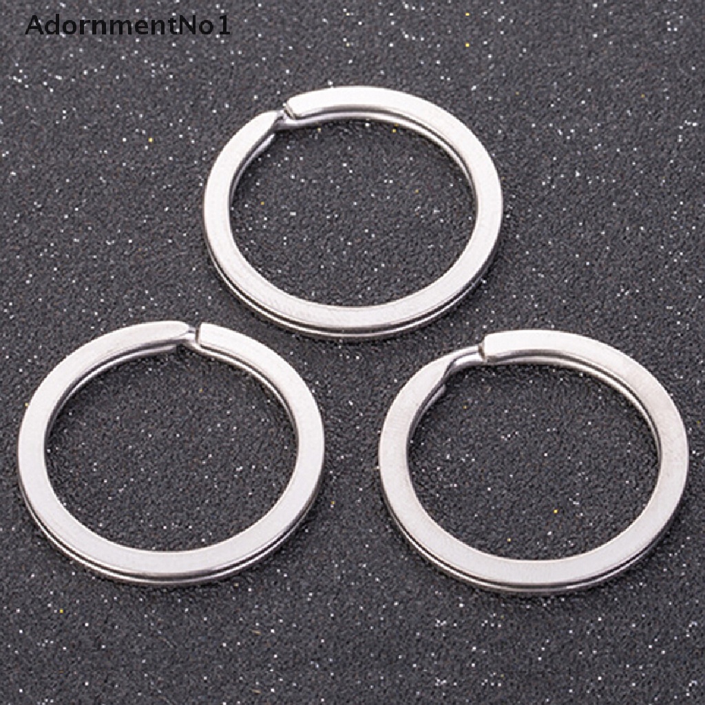 (AdornmentNo1) 30pcs / Set Gantungan Kunci Split Ring Lapis Silver Untuk Aksesoris DIY