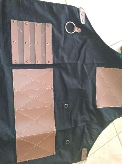 Full Apron Kanvas & High Quality Syntetic For Barberman,barbershop,barista Model Tali Silang