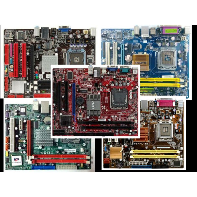 motherboard G31 LGA 775 DDR2 merek campur