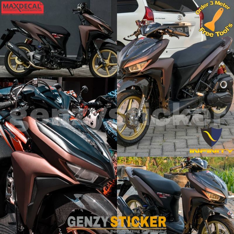 stiker skotlet metalik brown coklat chrome doff sticker brown chrome matte