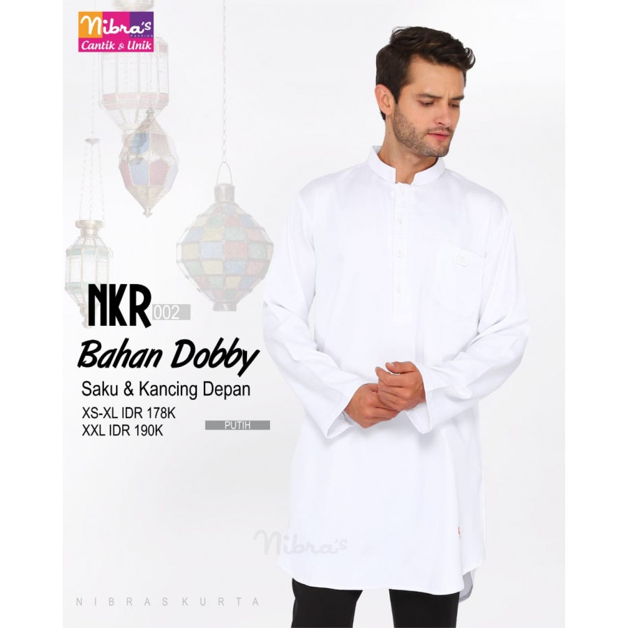 Nibras Koko Dewasa NKR 002 Baju Koko Putih Panjang