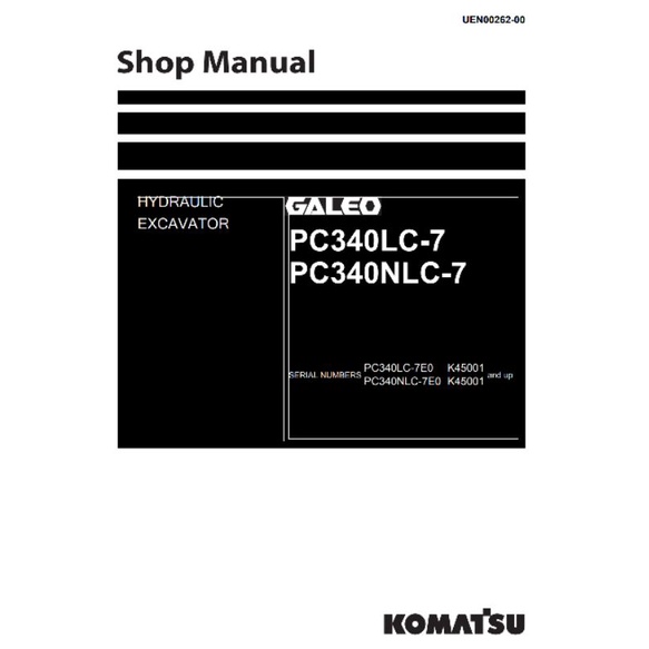 

shop manual excavator komatsu pc 340LC-7