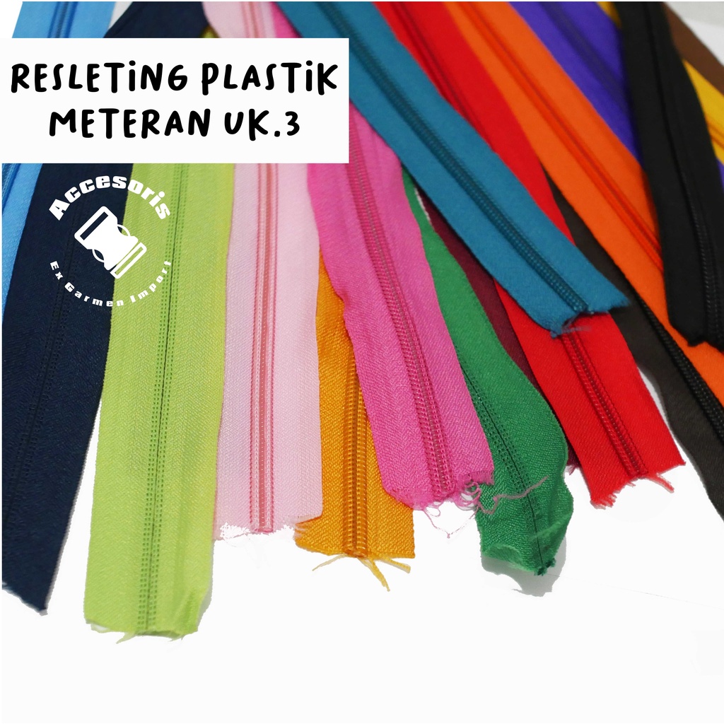 Resleting / zipper YKK meteran ukuran 3 YKK no 3