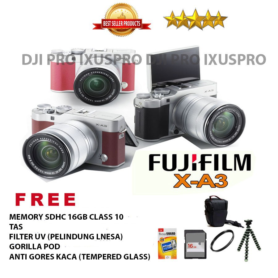 FUJIFILM X-A3 KIT 16-50MM PAKET BONUS - CAMERA MIRRORLESS FUJIFILM XA3 XA 3
