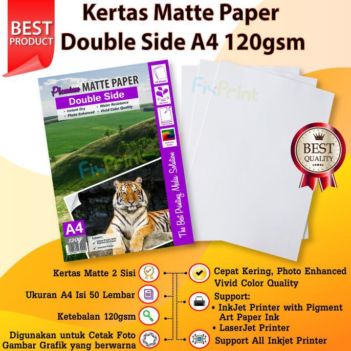 

KERTAS MATTE A4 120GSM 1 PACK/50PCS ORIGINAL