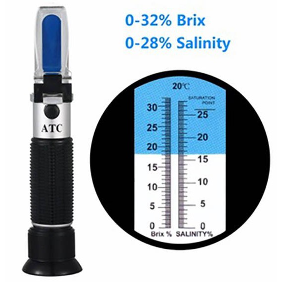 

Dual Refractometer Brix 0-32 persen & Salt 0-28 persen - Ukur Gula Garam Salinity Refraktometer