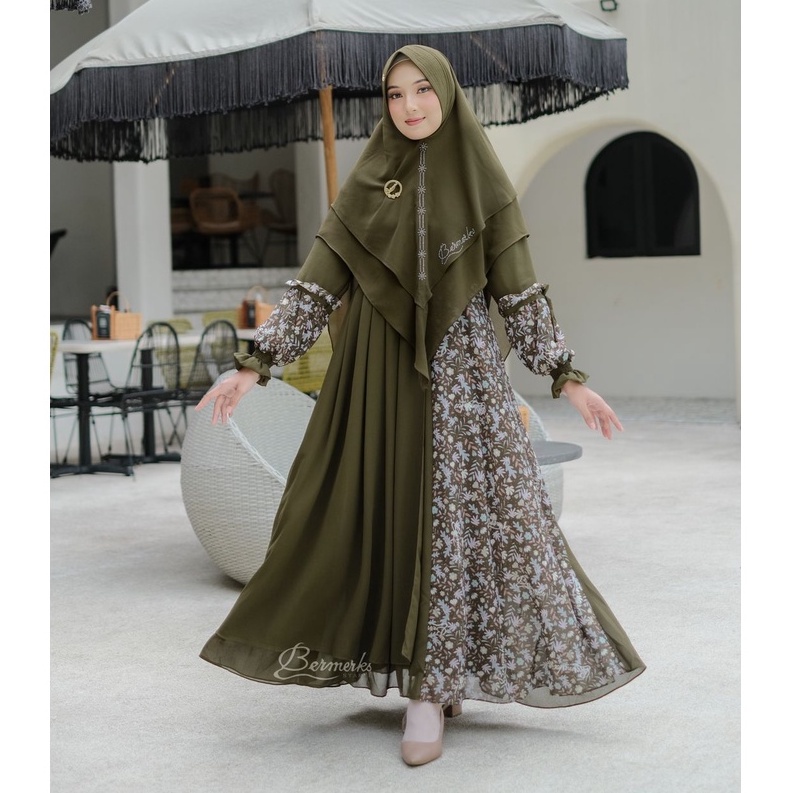 Jual Gamis Aurel Syari Ori Bermerks Syar’i - Gamis Set Syari Terbaru