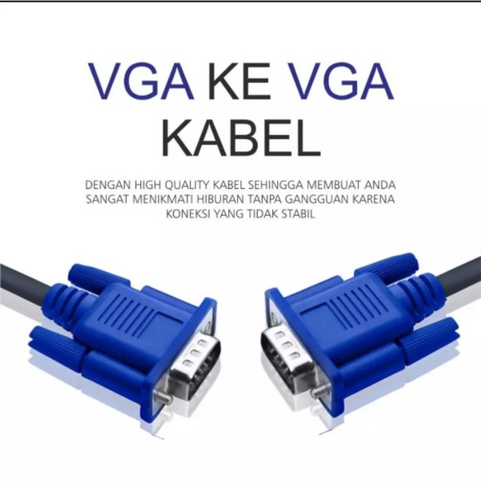 Kabel vga nyk 5m m-m standard 720p for Pc laptop - Cable vga 15 pin 5 meter male for monitor projector