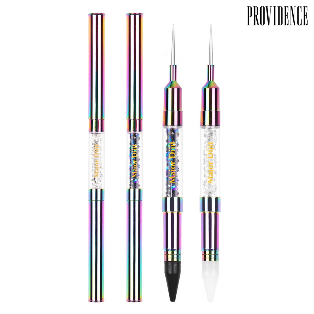 Providence Double Head Nail Dotting Pen Colorful Electroplating Acrylic Nail Art Rhinestone Picker Wax Pencil for Female