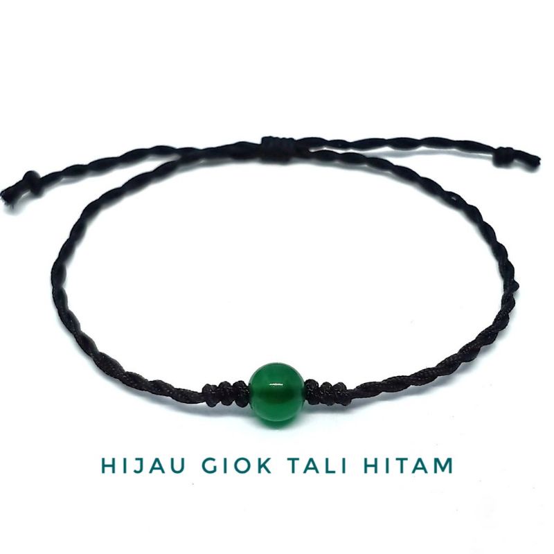 Gelang Batu Hijau Giok Tali Handmade Etnik Untuk Pria Wanita Couple