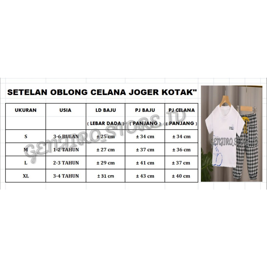 GENJIRO-SETELAN ANAK LAKI LAKI/SETELAN OBLONG CELANA JOGER/GAMBAR SABLON DEPAN BELAKANG (BERUANG)/UNTUK ANAK USIA 3BULAN SAMPAI 4 TAHUN/ BISA COD