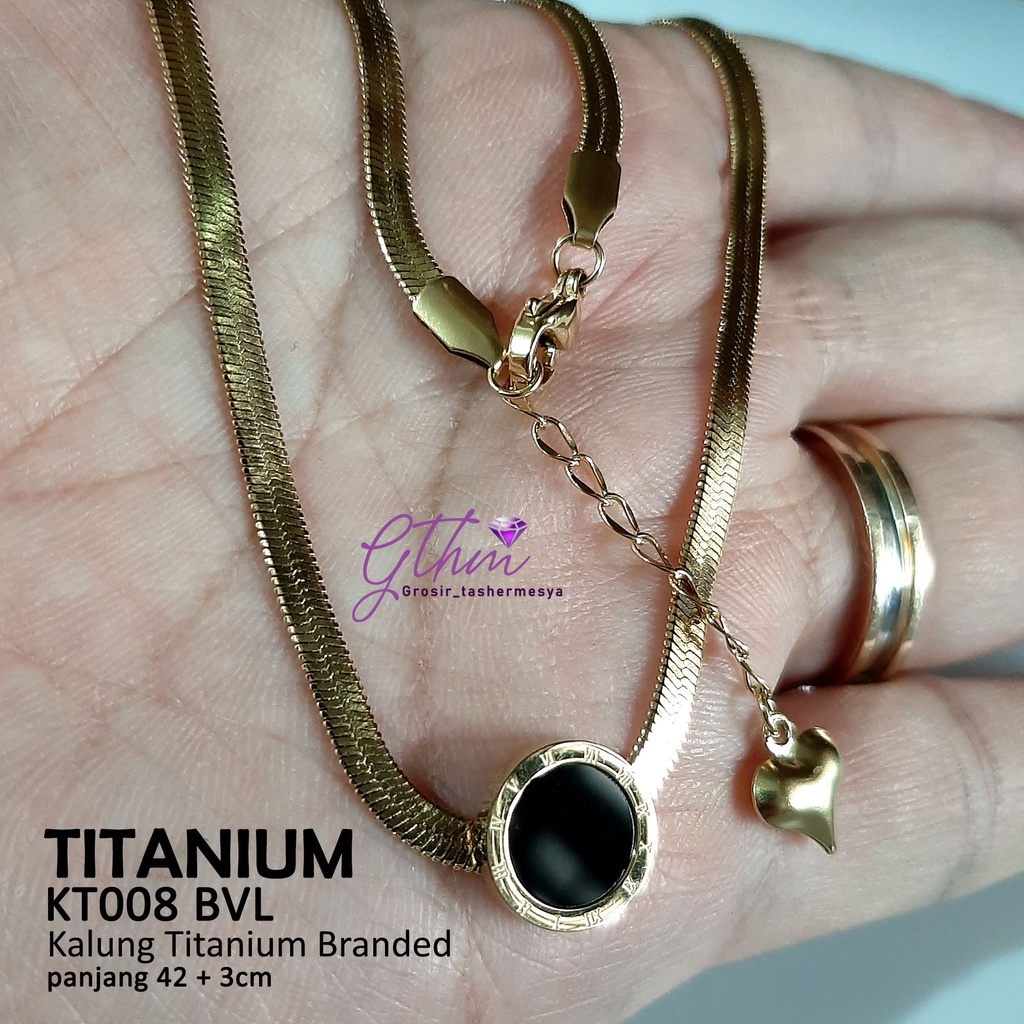 Kalung Titanium gold plat rosegold 316L N21001