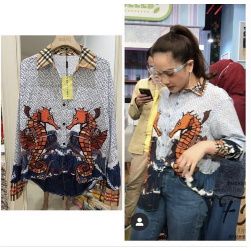 kemeja nagita burberry import