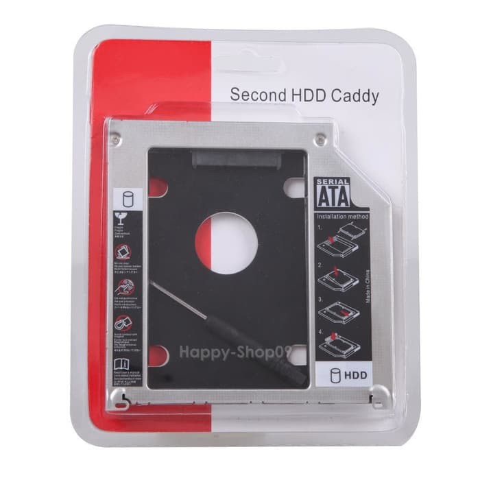 SSD HDD Caddy Slim 9.5mm SATA DVD Slot Hardisk - GRC-BR-HDSC95 - BESI