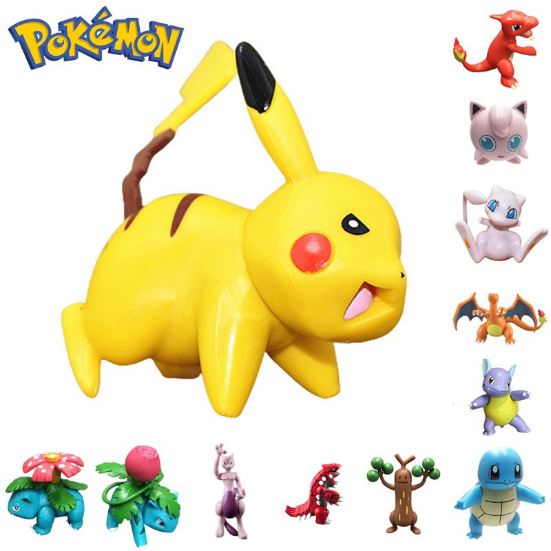 6cm Pokemon Anime Cartoon Character Figure Pikachu Mewtwo Charizard Collection Doll