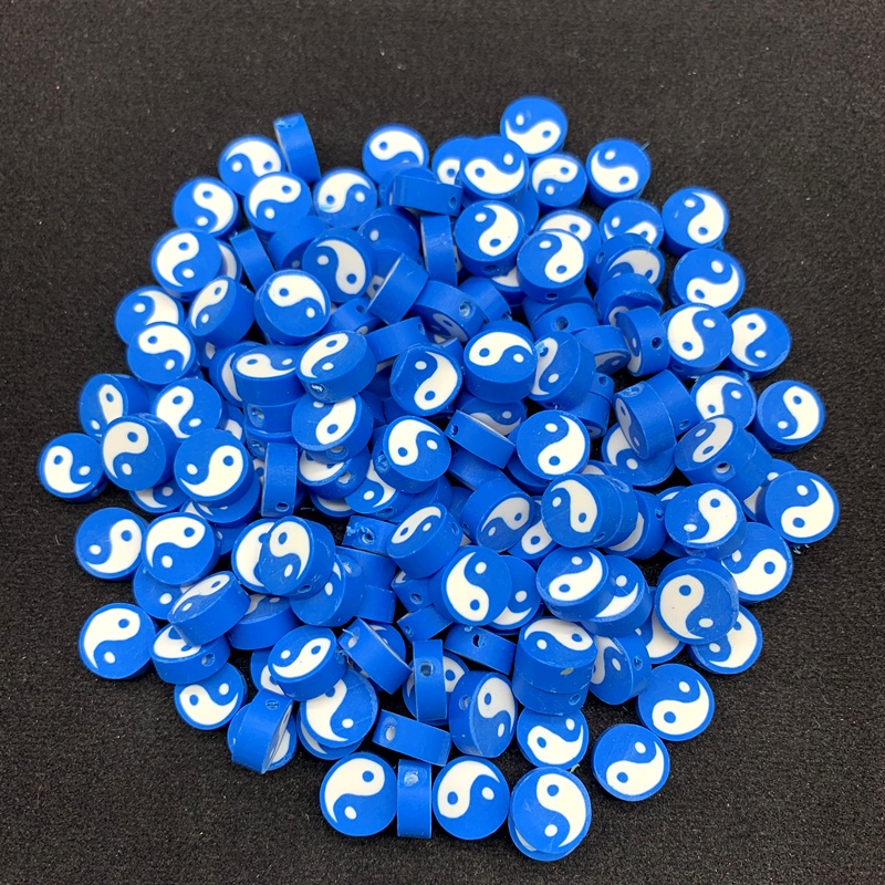 30 Pcs/Pack 10mm Polimer Tanah Liat Warna Yin Yang Ikan Bagua Tai Chi Gambar Manik-manik