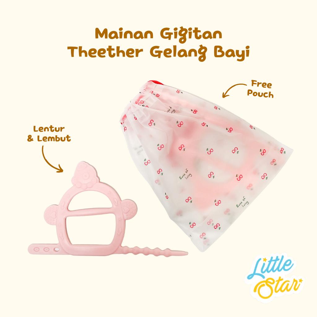 Mainan Gigitan Bayi Theether Gelang Bahan Silikon Lembut Lentur Halus BPA Free