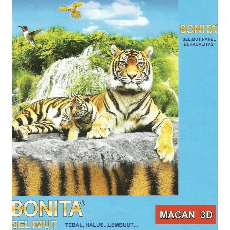 Macam-Macam Motif, Selimut Bonita 3D Macan Queen 160 No.2 Blanket Tiger Harimau ,Kuwalitas Baik