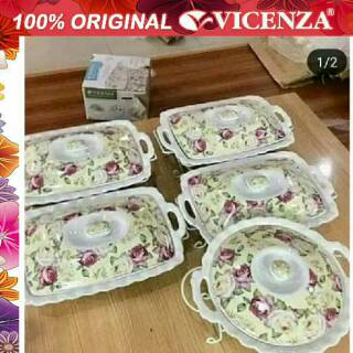 Jual Vicenza Prasmanan 1 Set 4 Segi+bulat Motif Mawar | Shopee Indonesia